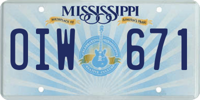MS license plate OIW671
