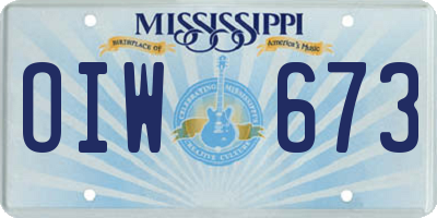 MS license plate OIW673