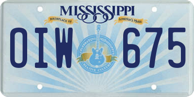 MS license plate OIW675