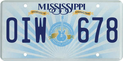 MS license plate OIW678