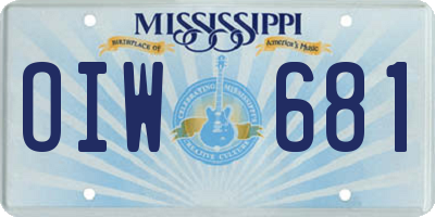 MS license plate OIW681