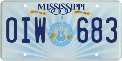 MS license plate OIW683