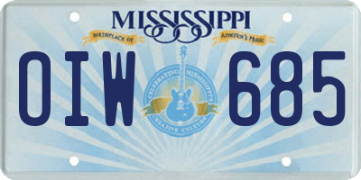MS license plate OIW685