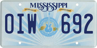 MS license plate OIW692