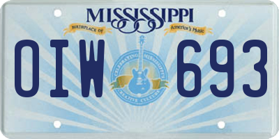 MS license plate OIW693