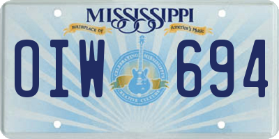 MS license plate OIW694