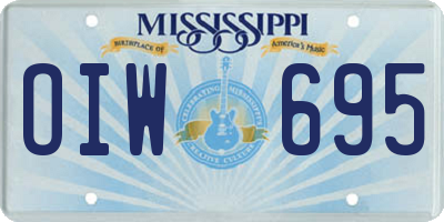 MS license plate OIW695