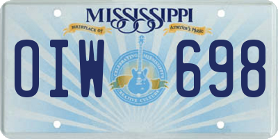 MS license plate OIW698