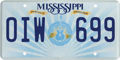 MS license plate OIW699