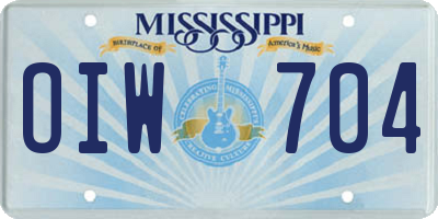 MS license plate OIW704