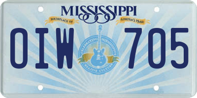 MS license plate OIW705