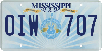 MS license plate OIW707