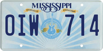 MS license plate OIW714