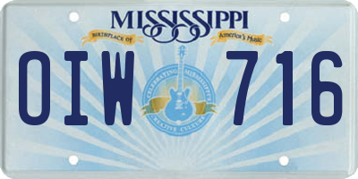 MS license plate OIW716