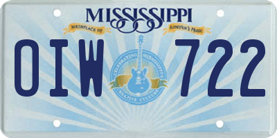 MS license plate OIW722