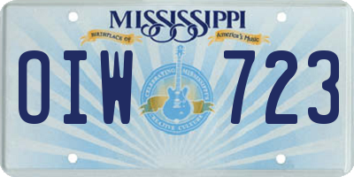 MS license plate OIW723