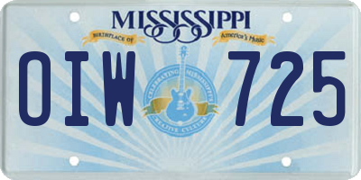 MS license plate OIW725