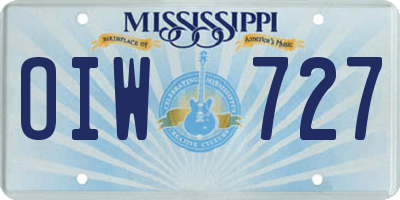 MS license plate OIW727