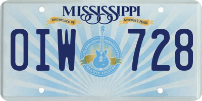 MS license plate OIW728