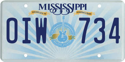 MS license plate OIW734