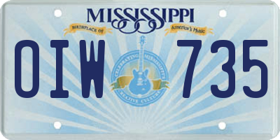 MS license plate OIW735