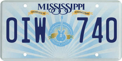 MS license plate OIW740