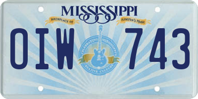 MS license plate OIW743