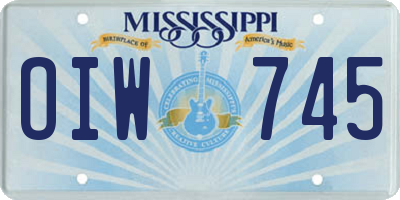 MS license plate OIW745