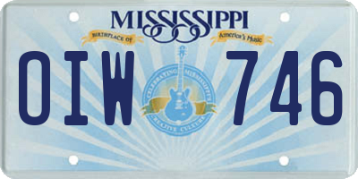 MS license plate OIW746