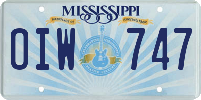 MS license plate OIW747