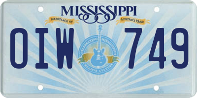 MS license plate OIW749