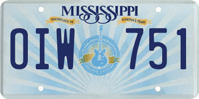 MS license plate OIW751
