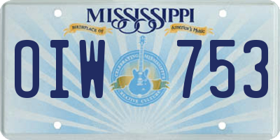 MS license plate OIW753