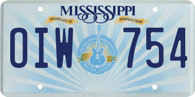 MS license plate OIW754