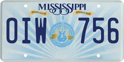 MS license plate OIW756