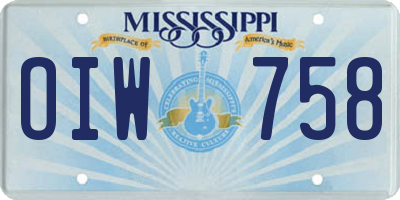 MS license plate OIW758