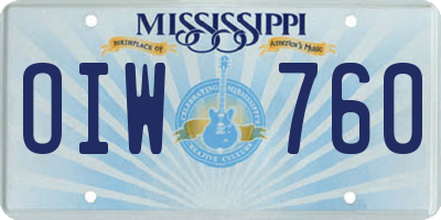 MS license plate OIW760