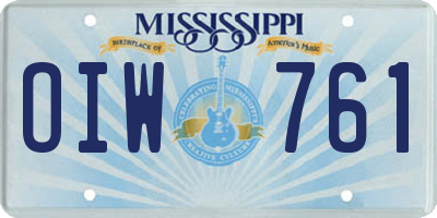 MS license plate OIW761