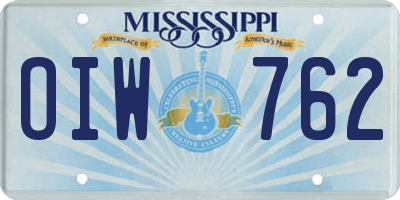 MS license plate OIW762