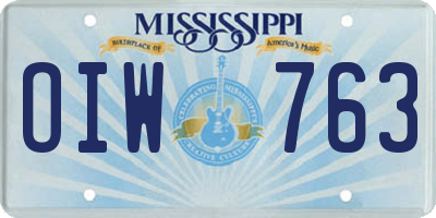 MS license plate OIW763