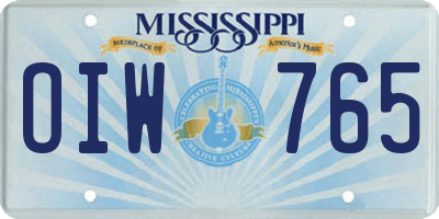 MS license plate OIW765