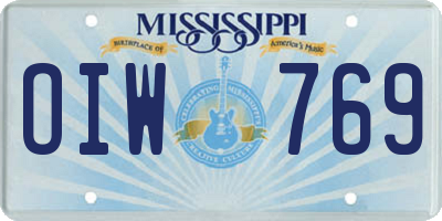 MS license plate OIW769