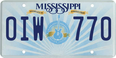 MS license plate OIW770