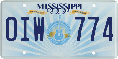 MS license plate OIW774