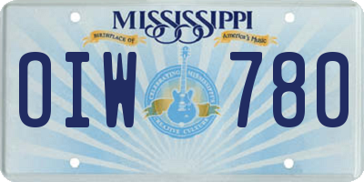 MS license plate OIW780