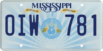 MS license plate OIW781