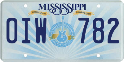 MS license plate OIW782
