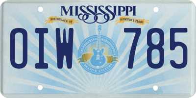 MS license plate OIW785
