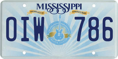 MS license plate OIW786