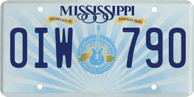 MS license plate OIW790